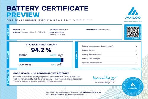 FORD Mustang  Mach-E STANDARD RANGE RWD 76 kWh + A/T + GPS + LEDER + CARPLAY + CAMERA + PDC + PANO DAK + CRUISE(ACC) + ALU 18